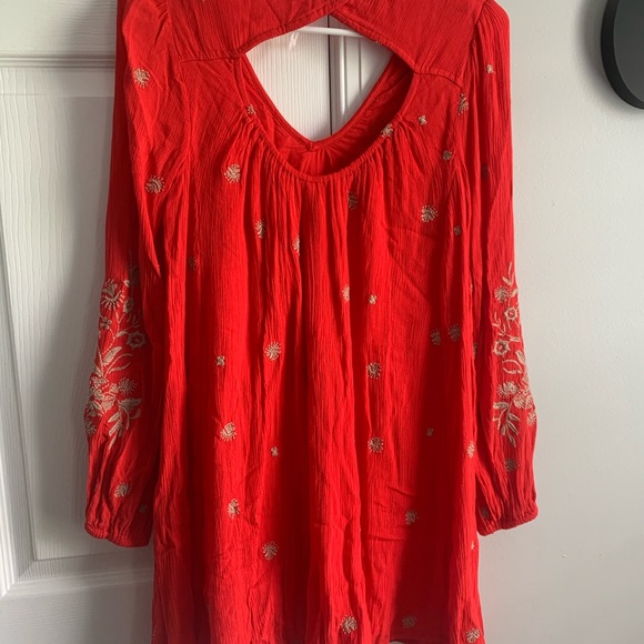 LONG SLEEVE CORAL FREE PEOPLE MINI DRESS - Picture 2 of 4